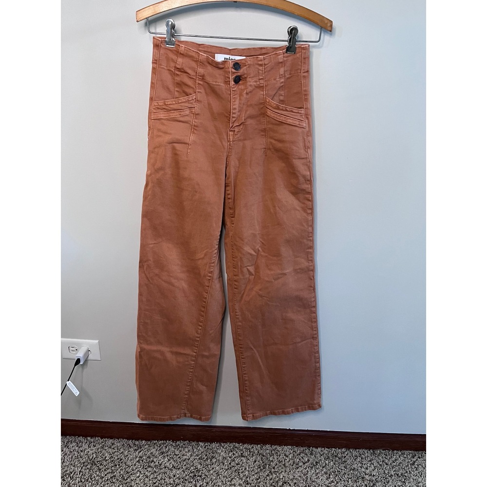 Mica Denim Women Terracotta Burnt Orange High Rise Wide Leg Pants Size 25